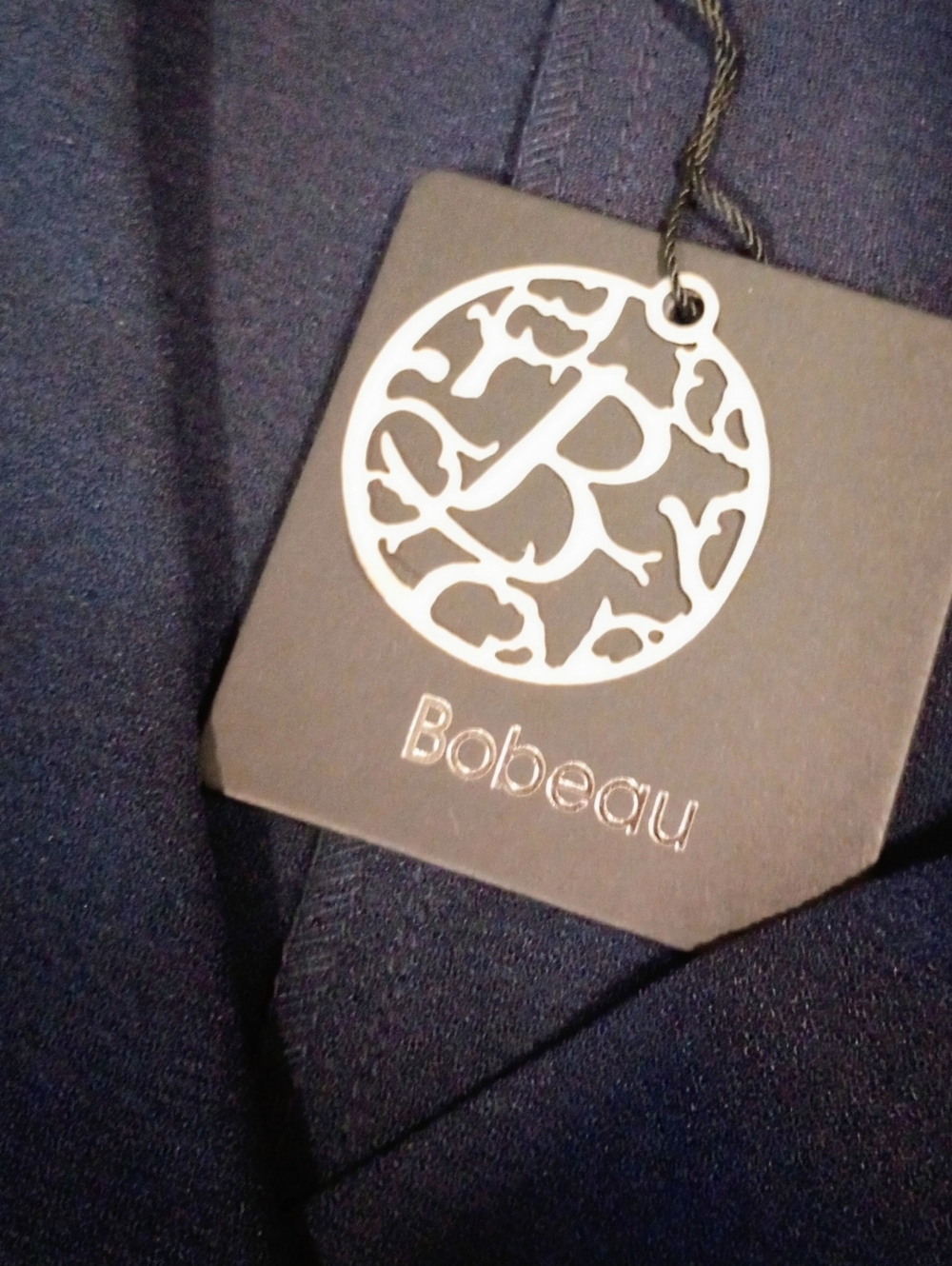 Bobeau Navy Blue V-neck Crossover Bust Crepe Dress NWT - Picture 4 of 6